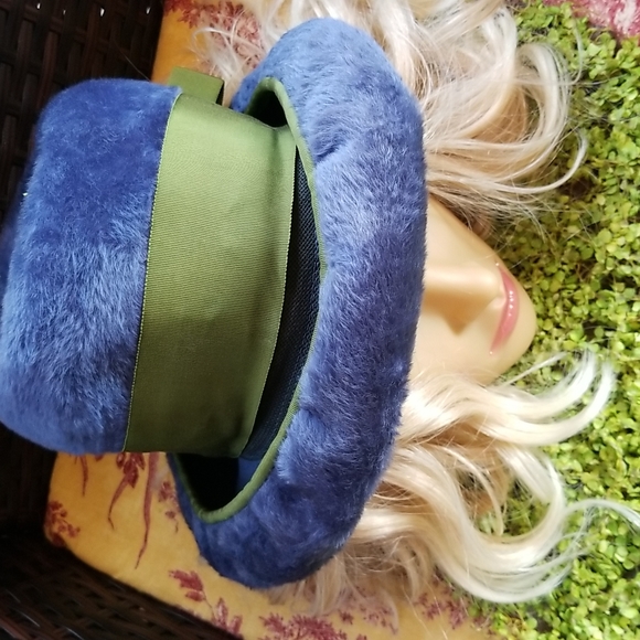 60's DIOR CHRISTIAN Lord & Taylor Union Tag RARE Blue Angora Collector Chapeax - Picture 13 of 16
